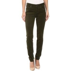 NWT KUT Mia Toothpick Skinny Olive Corduroys